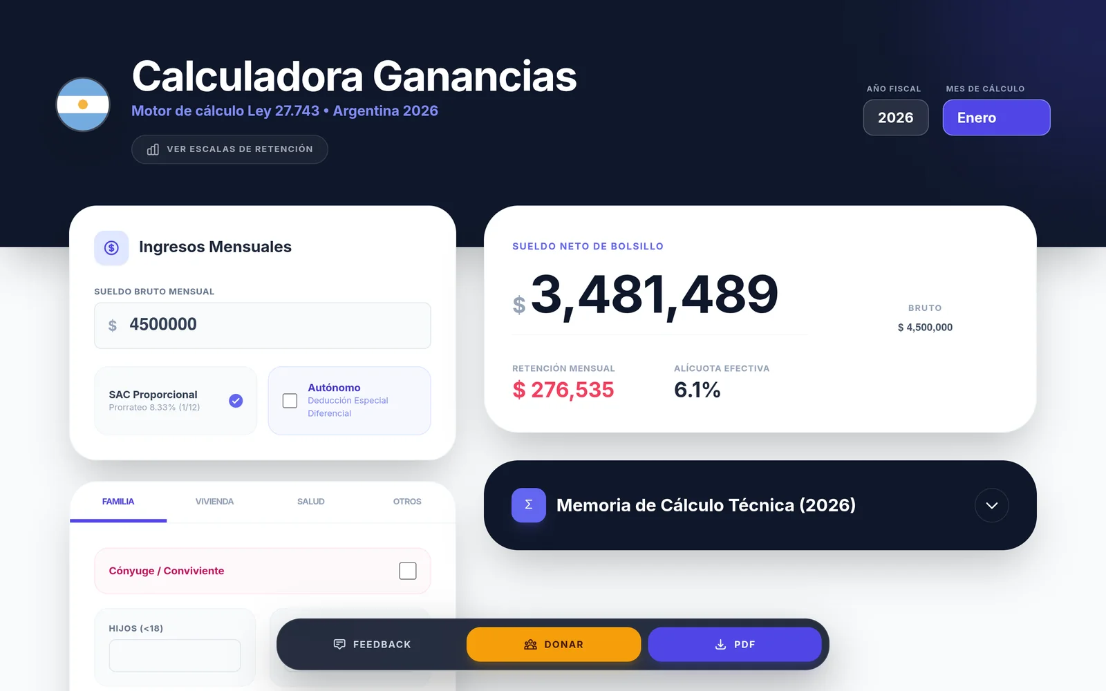 Captura de pantalla de CALCULADORA GANANCIAS